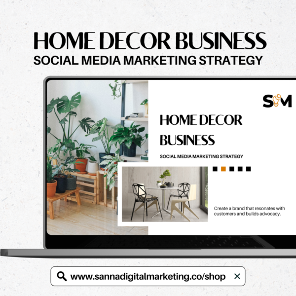 HOME DECOR BUSINESS - SOCIAL MEDIA MARKETING STRATEGY Template - MAIN PRODUCT IMAGE