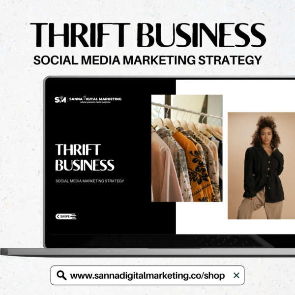 THRIFT BUSINESS - SOCIAL MEDIA MARKETING STRATEGY template - MAIN PRODUCT IMAGE