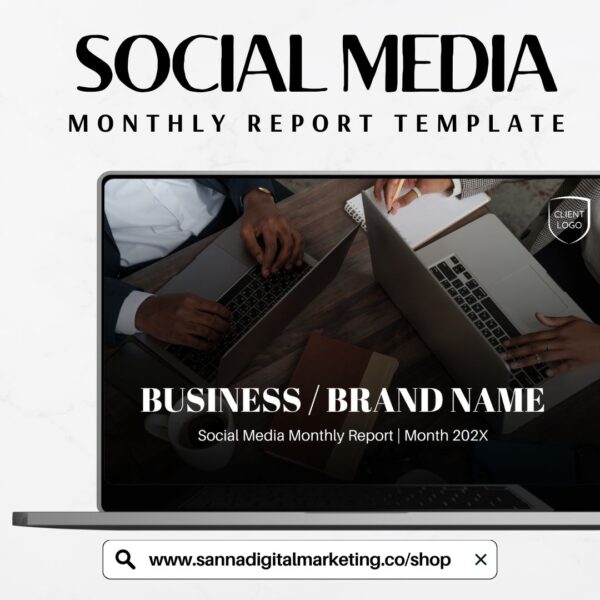 SOCIAL MEDIA MONTHLY REPORT TEMPLATE - MAIN PRODUCT IMAGE 1