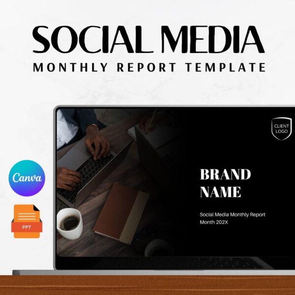 SOCIAL MEDIA MONTHLY REPORT TEMPLATE - MAIN PRODUCT IMAGE