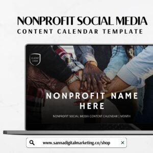 NONPROFIT SOCIAL MEDIA CONTENT CALENDAR TEMPLATE - MAIN PRODUCT IMAGE 1