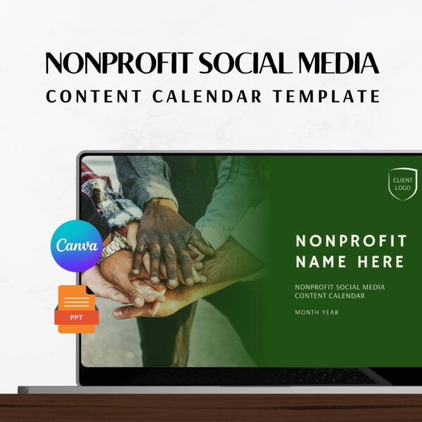 NONPROFIT SOCIAL MEDIA CONTENT CALENDAR TEMPLATE - MAIN PRODUCT IMAGE 2