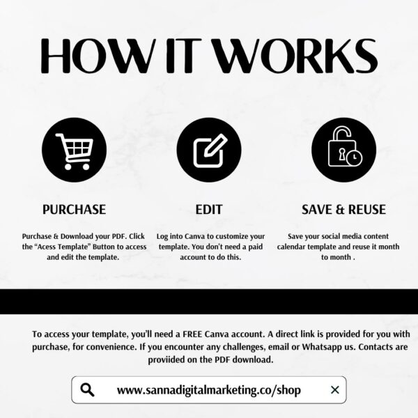 SOCIAL MEDIA CONTENT CALENDAR TEMPLATE - How it Works