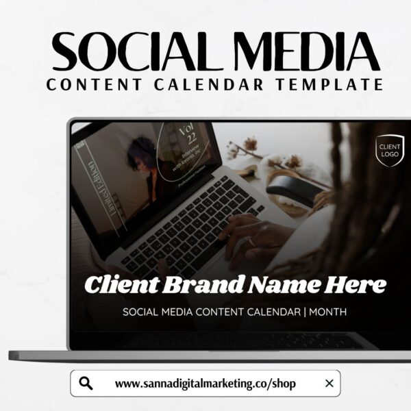 SOCIAL MEDIA CONTENT CALENDAR TEMPLATE - MAIN PRODUCT IMAGE 1